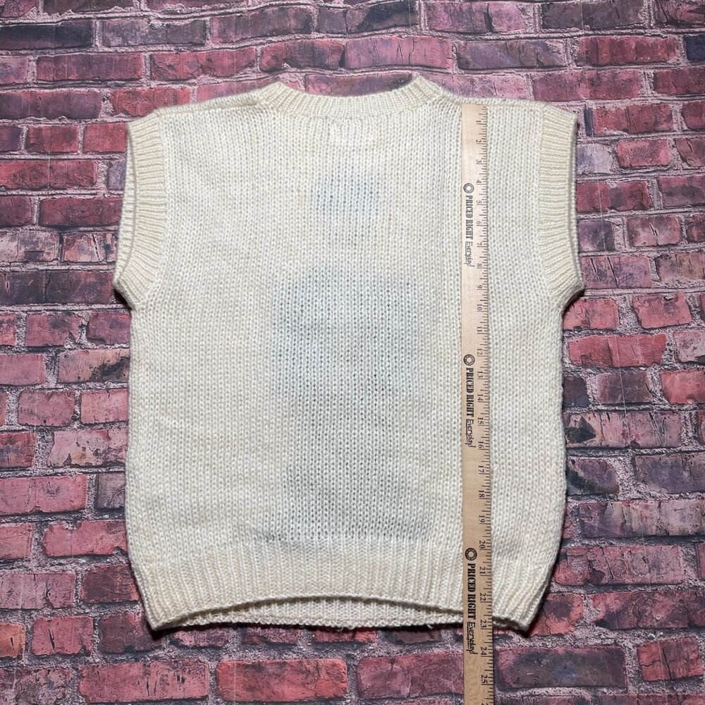 Vintage Jantzen 80s Sleeveless Sweater Vest Toy Solider Hand Knitted Sz Medium - Picture 5 of 6
